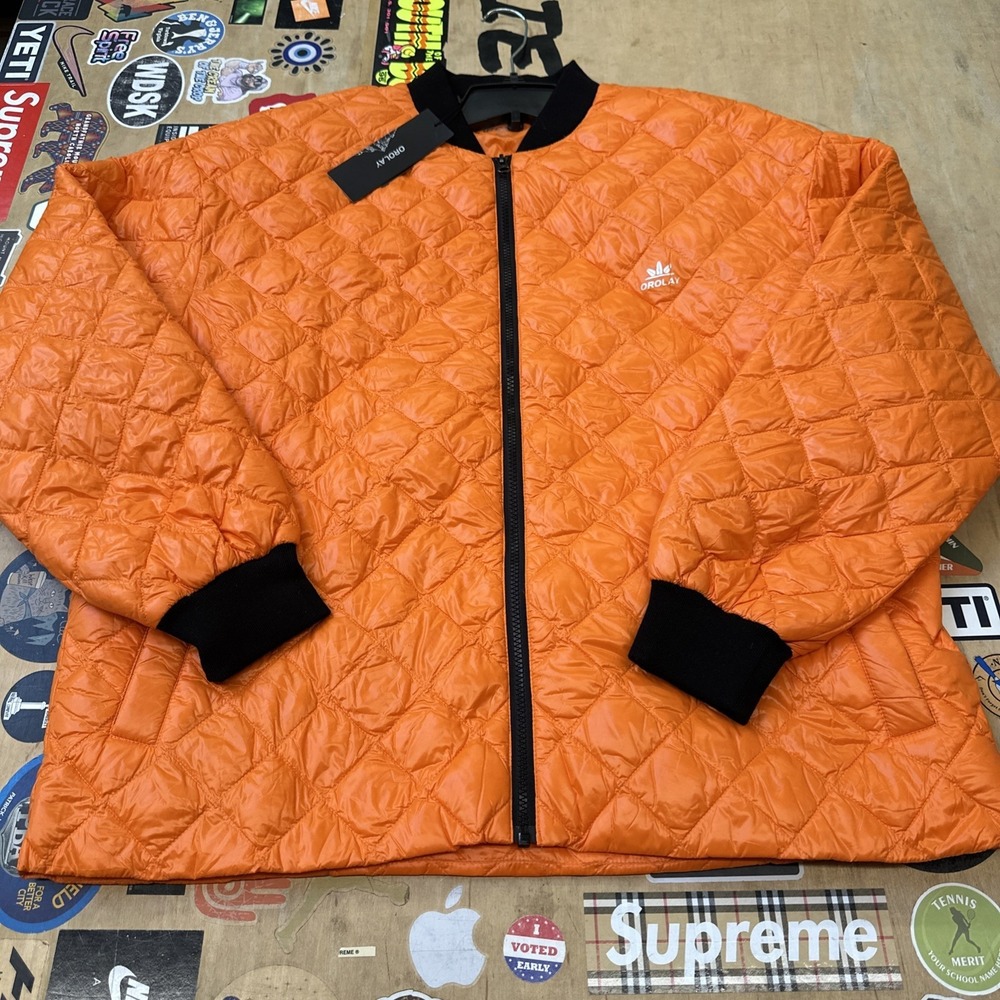 Orolay Men's Down Orange Quilted Puffer Jacket Size‎ XL